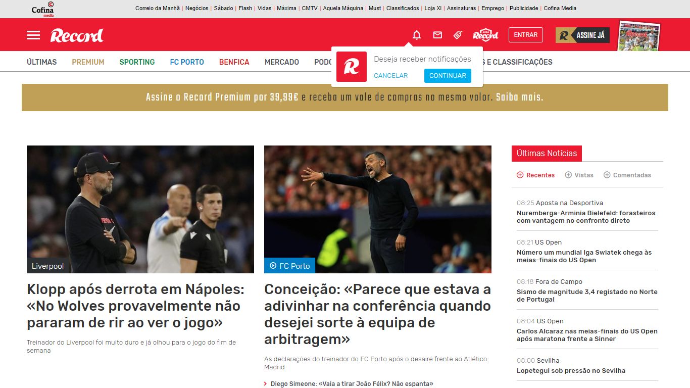 Record: Tudo sobre desporto. Futebol, mercado, modalidades, resultados ...